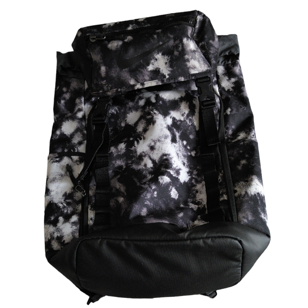 Nike Black White Tie Dye Backpack